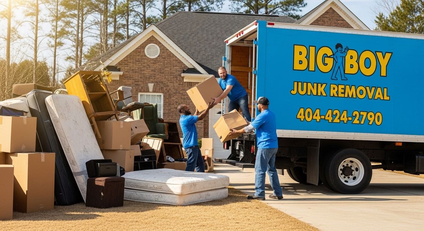 Big Boy Junk Removal crew handling a home pickup in Atlanta