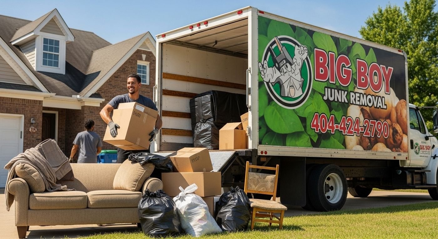 Estate cleanout furniture and household items ready for removal