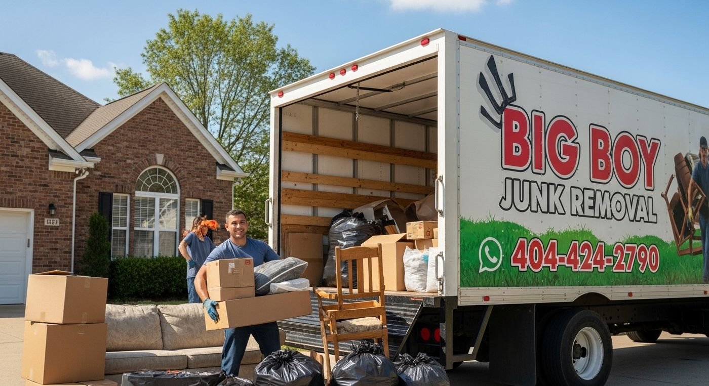 Furniture haul-away service with truck loading in Atlanta