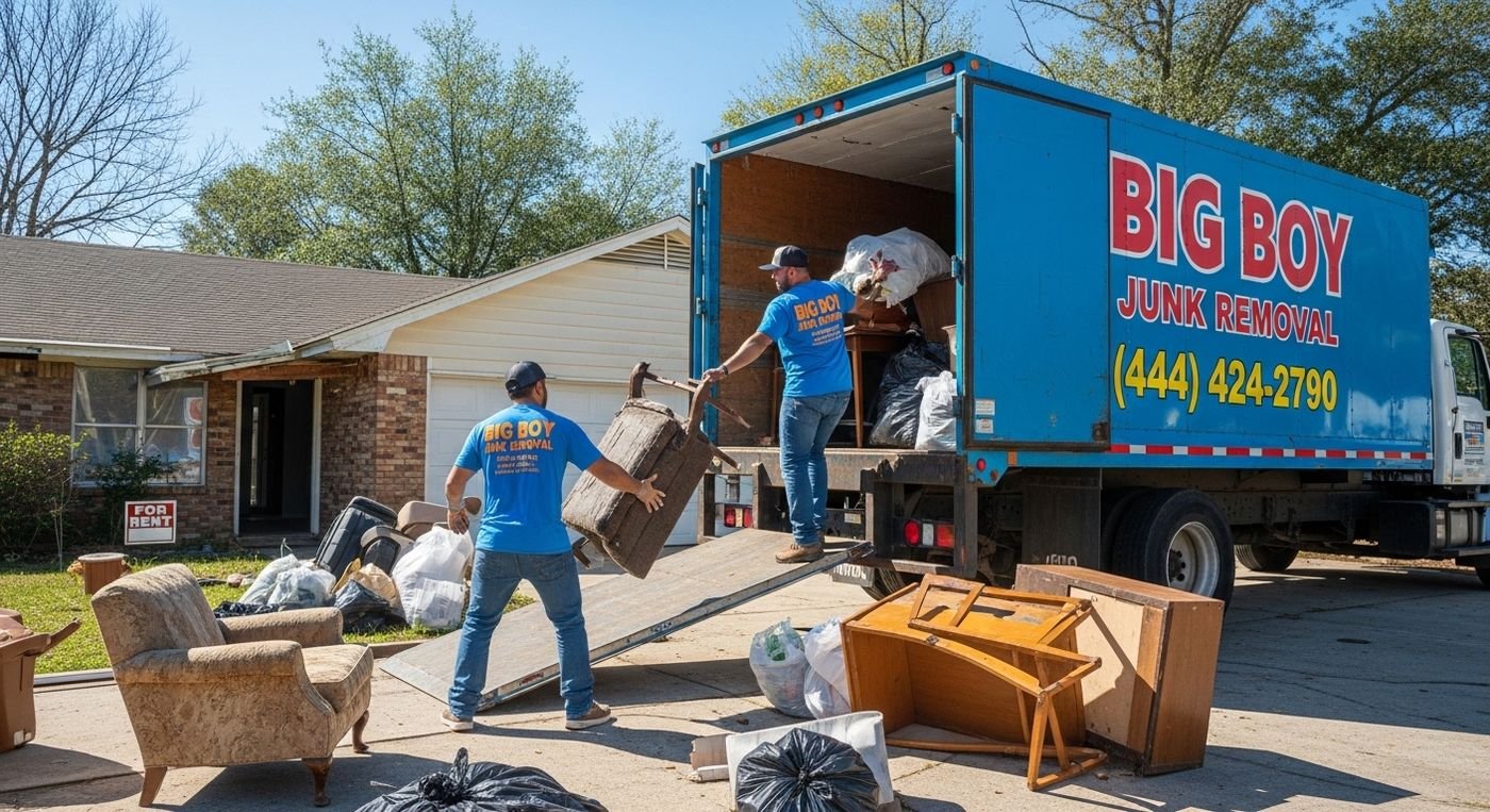 Property management junk removal at a rental home in Atlanta