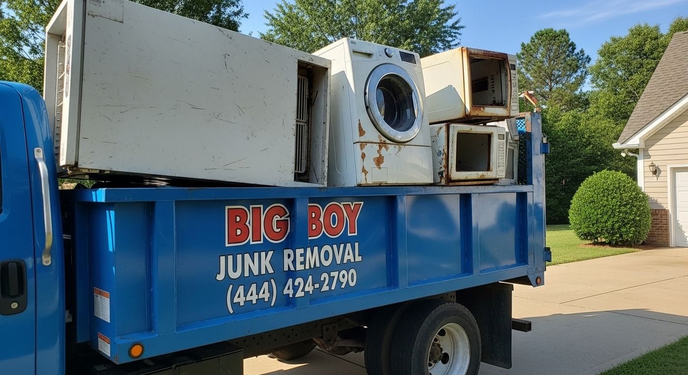 Old washer and dryer ready for appliance pickup